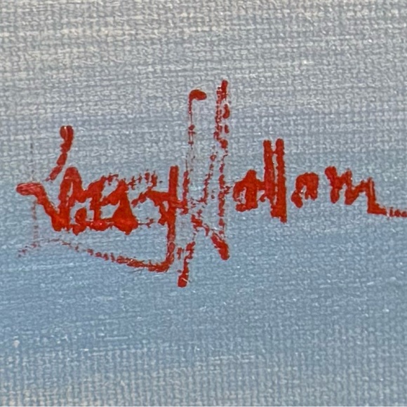 A Kerry Hallam original Acrylic on Canvss 36x16 Gold Metal Frame - Picture 2 of 3